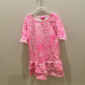 Lilly Pulitzer Kaiylin Girls Short Sleeve Dress / Size Medium (6-7)